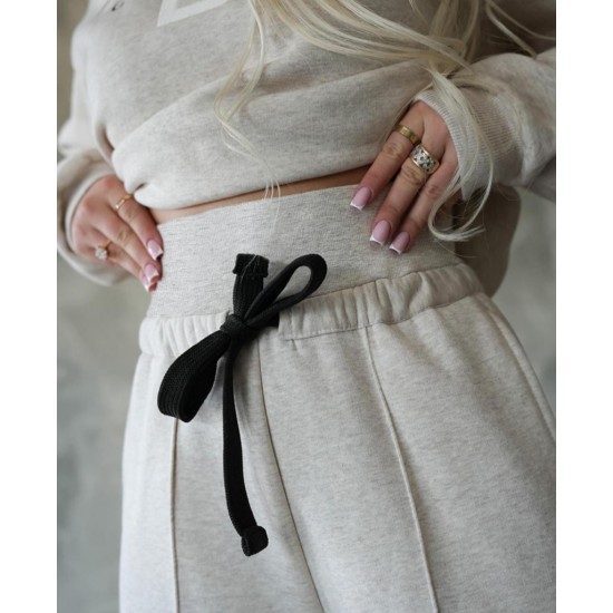 Kadın Uzun Kollu Nope Baskılı Beli Ribanalı Ikili Takım , 29396