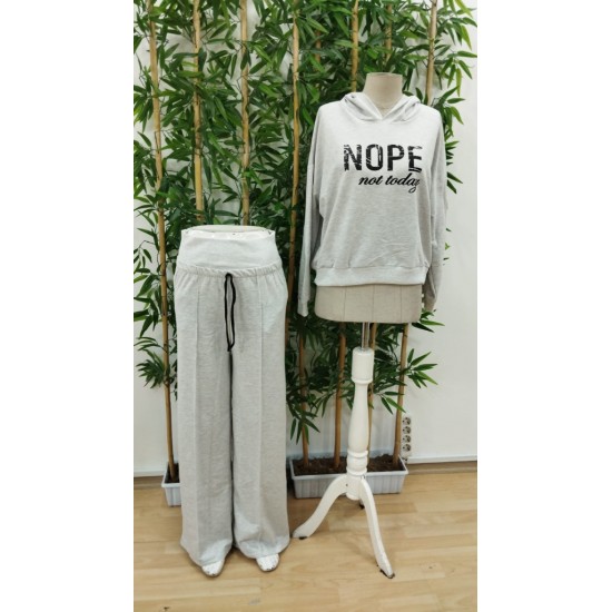 Kadın Uzun Kollu Nope Baskılı Beli Ribanalı Ikili Takım , 29396