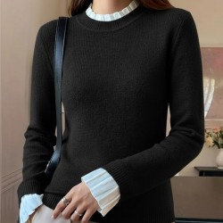 Kadın Uzun Kollu Fırfırlı Yakalı Triko Bluz , 29406 Kadın Uzun Kollu Fırfırlı Yakalı Triko Bluz , 29406