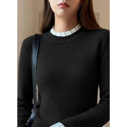 Kadın Uzun Kollu Fırfırlı Yakalı Triko Bluz , 29406 Kadın Uzun Kollu Fırfırlı Yakalı Triko Bluz , 29406