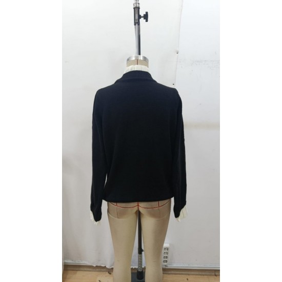 Kadın Uzun Kollu Fırfırlı Yakalı Triko Bluz , 29406