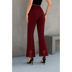 Kadın Yüksek Bel Paçaya Doğru Genişleyen Lazer çiçek Kesim Detaylı Ithal Krep Pantolon , 29427 Kadın Yüksek Bel Paçaya Doğru Genişleyen Lazer çiçek Kesim Detaylı Ithal Krep Pantolon , 29427