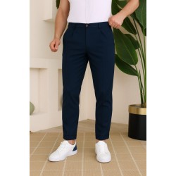 Erkek Belden Düğmeli Cepli Dokuma Pantolon , 29446