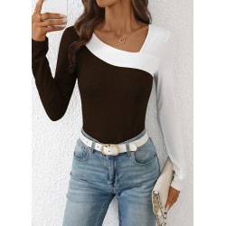 Kadın Uzun Kollu Geometrik Yaka Detaylı çift Renkli Viskon Bluz , 29445 Kadın Uzun Kollu Geometrik Yaka Detaylı çift Renkli Viskon Bluz , 29445