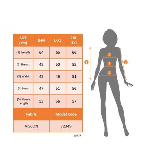 Kadın Uzun Kollu Geometrik Yaka Detaylı çift Renkli Viskon Bluz , 29445
