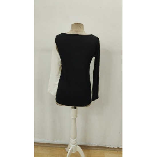 Kadın Uzun Kollu Geometrik Yaka Detaylı çift Renkli Viskon Bluz , 29444 Kadın Uzun Kollu Geometrik Yaka Detaylı çift Renkli Viskon Bluz , 29444