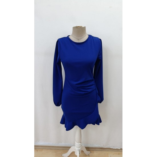 Kadın Uzun Kollu Bisiklet Yaka önden Volanlı Ithal Krep Elbise , 29478 Kadın Uzun Kollu Bisiklet Yaka önden Volanlı Ithal Krep Elbise , 29478