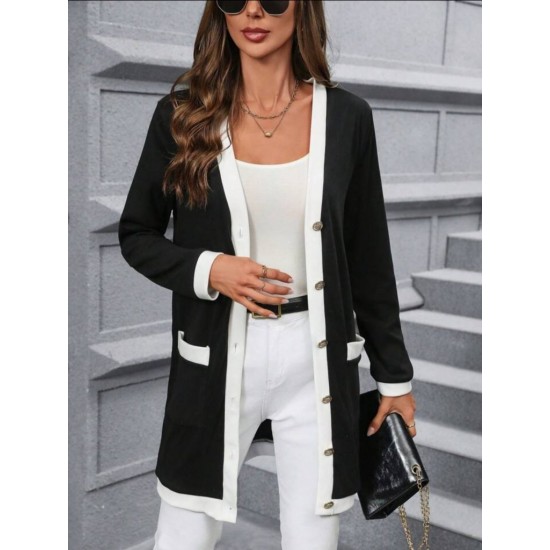 Kadın Uzun Kollu Cepli önden Düğmeli Uzun Modal Ceket , 29466 Kadın Uzun Kollu Cepli önden Düğmeli Uzun Modal Ceket , 29466