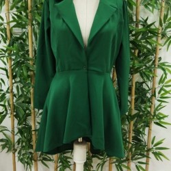 Kadın Uzun Kollu Yakalı önden Düğmeli Uzun Atlas Blazer Ceket, 29465 Kadın Uzun Kollu Yakalı önden Düğmeli Uzun Atlas Blazer Ceket, 29465