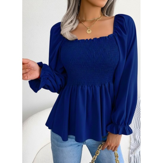 Kadın Uzun Kollu Geometrik Yakalı Gipe Detaylı Krep Bluz , 29484 Kadın Uzun Kollu Geometrik Yakalı Gipe Detaylı Krep Bluz , 29484