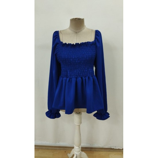 Kadın Uzun Kollu Geometrik Yakalı Gipe Detaylı Krep Bluz , 29484 Kadın Uzun Kollu Geometrik Yakalı Gipe Detaylı Krep Bluz , 29484