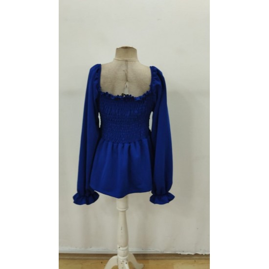 Kadın Uzun Kollu Geometrik Yakalı Gipe Detaylı Krep Bluz , 29484 Kadın Uzun Kollu Geometrik Yakalı Gipe Detaylı Krep Bluz , 29484