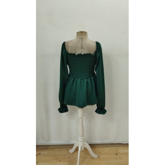 Kadın Uzun Kollu Geometrik Yakalı Gipe Detaylı Krep Bluz , 29483 Kadın Uzun Kollu Geometrik Yakalı Gipe Detaylı Krep Bluz , 29483