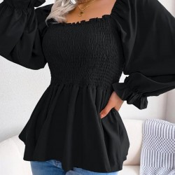 Kadın Uzun Kollu Geometrik Yakalı Gipe Detaylı Krep Bluz , 29482 Kadın Uzun Kollu Geometrik Yakalı Gipe Detaylı Krep Bluz , 29482