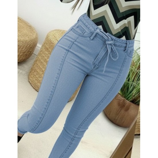 Kadın Yüksek Bel Belden Kuşaklı Yırtık Detaylı Kot Pantolon , 29481 Kadın Yüksek Bel Belden Kuşaklı Yırtık Detaylı Kot Pantolon , 29481