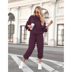 Kadın Uzun Kollu Kapşonlu Viskon Iki Iplik Bluz Ve Pantolon Ikili Takım , 29480