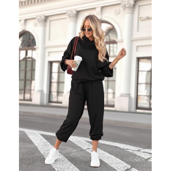 Kadın Uzun Kollu Kapşonlu Viskon Iki Iplik Bluz Ve Pantolon Ikili Takım , 29479 Kadın Uzun Kollu Kapşonlu Viskon Iki Iplik Bluz Ve Pantolon Ikili Takım , 29479