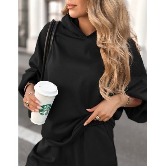 Kadın Uzun Kollu Kapşonlu Viskon Iki Iplik Bluz Ve Pantolon Ikili Takım , 29479 Kadın Uzun Kollu Kapşonlu Viskon Iki Iplik Bluz Ve Pantolon Ikili Takım , 29479