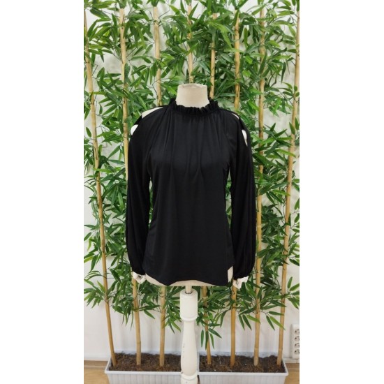 Kadın Uzun Kollu Omuzlardan Açık Sandy Bluz, 29508