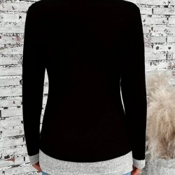 Kadın Uzun Kollu Yuvarlak Yaka Blok Renkli Yandan Düğmeli Viskon Bluz , 29518 Kadın Uzun Kollu Yuvarlak Yaka Blok Renkli Yandan Düğmeli Viskon Bluz , 29518