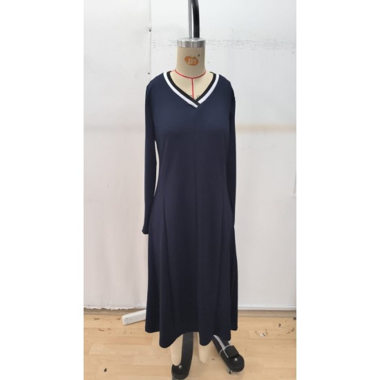 Kadın Uzun Kollu V Yakalı Midi Modal Elbise , 29515