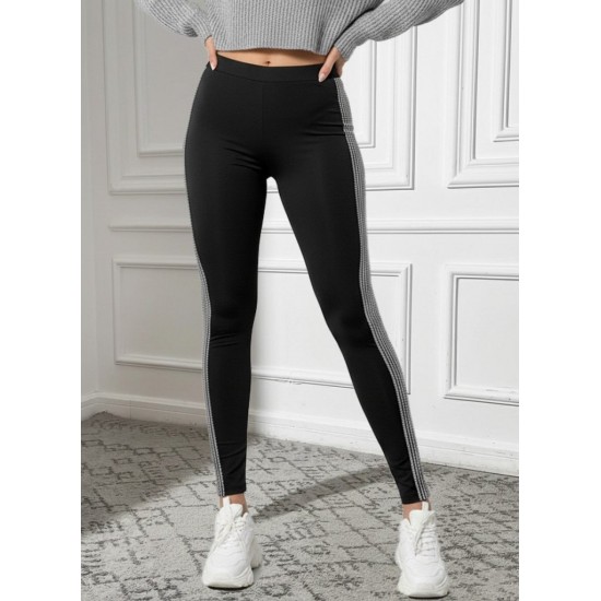 Kadın Yüksek Bel Yarı şerit Pul Payetli Dalgıç Tayt , 29532