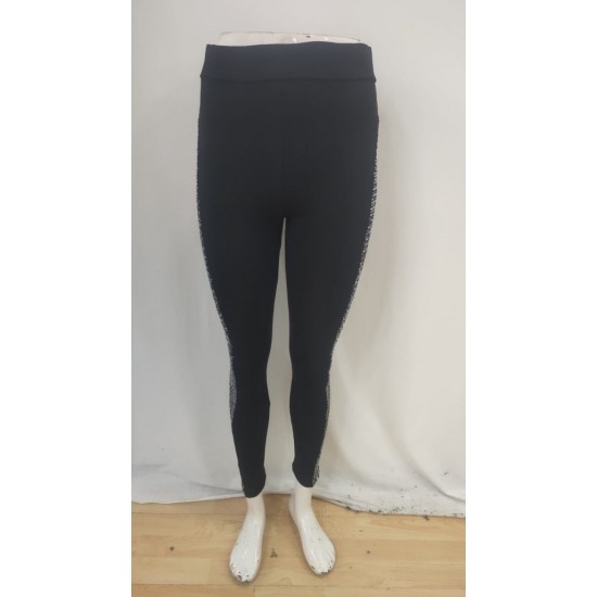 Kadın Yüksek Bel Yarı şerit Pul Payetli Dalgıç Tayt , 29532