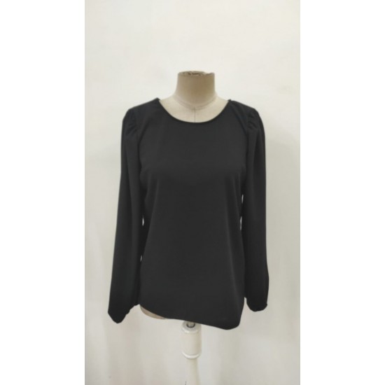 Kadın Uzun Kollu Yuvarlak Yaka Arkadan Bağcıklı Salaş Ithal Krep Bluz, 29526 Kadın Uzun Kollu Yuvarlak Yaka Arkadan Bağcıklı Salaş Ithal Krep Bluz, 29526