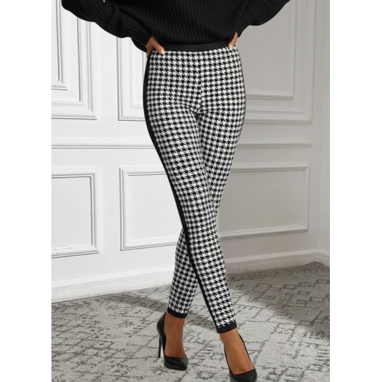 Kadın Yüksek Bel Kaz Ayağı Desenli Yanları şeritli Dalgıç Pantolon , 29525 Kadın Yüksek Bel Kaz Ayağı Desenli Yanları şeritli Dalgıç Pantolon , 29525