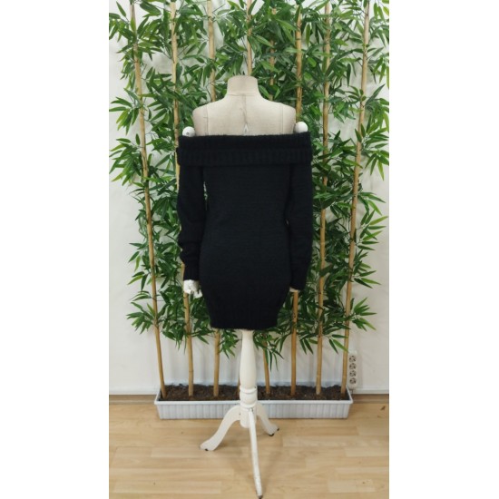 Kadın Uzun Kollu Omuzlardan Açık Kısa şardonlu Triko Elbise , 29523 Kadın Uzun Kollu Omuzlardan Açık Kısa şardonlu Triko Elbise , 29523