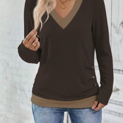 Kadın Uzun Kollu V Yakalı Yandan Düğmeli Yün Viskon Bluz, 29521 Kadın Uzun Kollu V Yakalı Yandan Düğmeli Yün Viskon Bluz, 29521