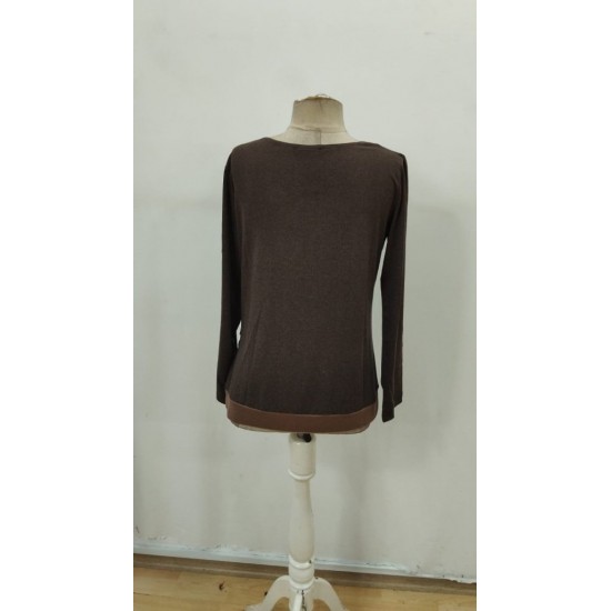 Kadın Uzun Kollu V Yakalı Yandan Düğmeli Yün Viskon Bluz, 29521