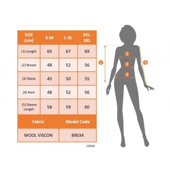Kadın Uzun Kollu V Yakalı Yandan Düğmeli Yün Viskon Bluz, 29521