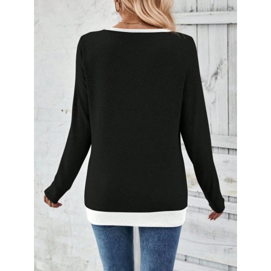 Kadın Uzun Kollu V Yakalı Yandan Düğmeli Yün Viskon Bluz , 29520