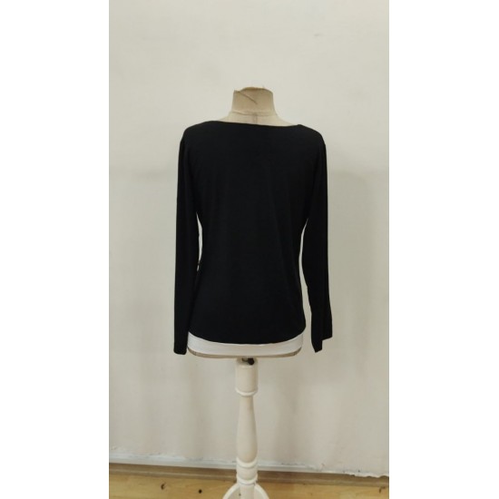 Kadın Uzun Kollu V Yakalı Yandan Düğmeli Yün Viskon Bluz , 29520