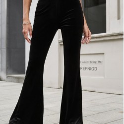 Kadın Yüksek Bel Paçaya Doğru Genişleyen Kadife Pantolon , 29544