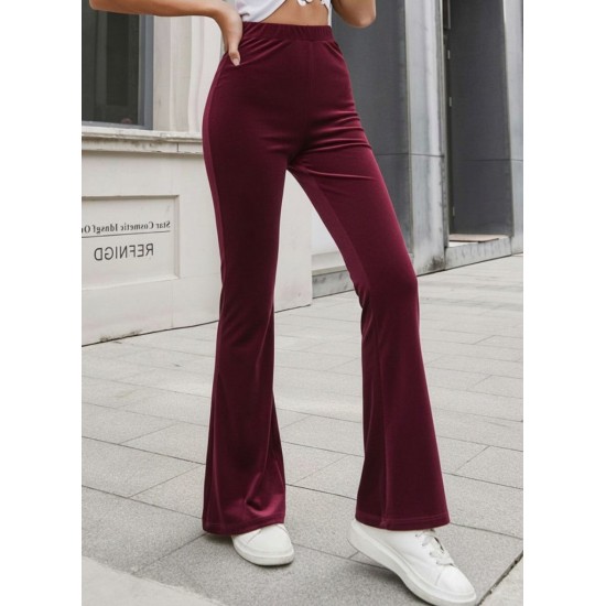 Kadın Yüksek Bel Paçaya Doğru Genişleyen Kadife Pantolon , 29543