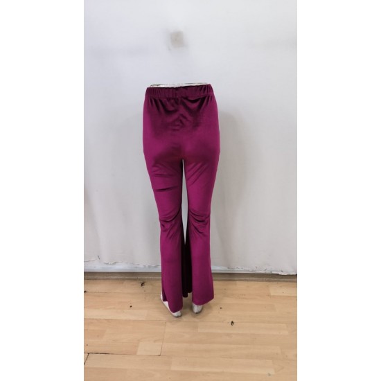 Kadın Yüksek Bel Paçaya Doğru Genişleyen Kadife Pantolon , 29543