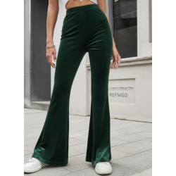 Kadın Yüksek Bel Paçaya Doğru Genişleyen Kadife Pantolon , 29542