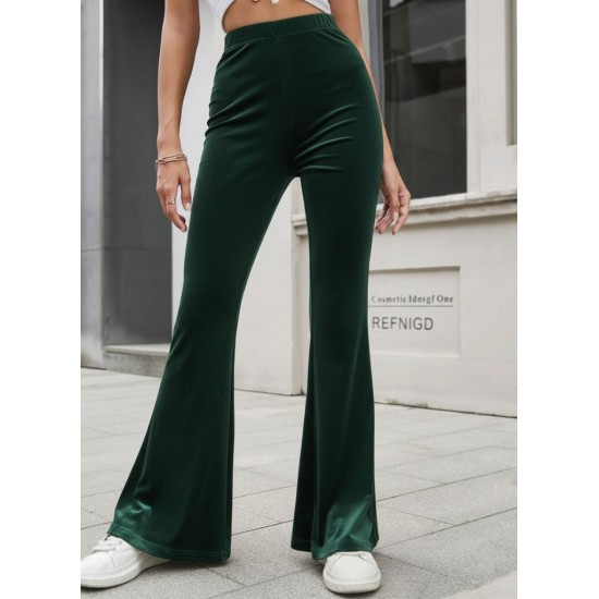 Kadın Yüksek Bel Paçaya Doğru Genişleyen Kadife Pantolon , 29542