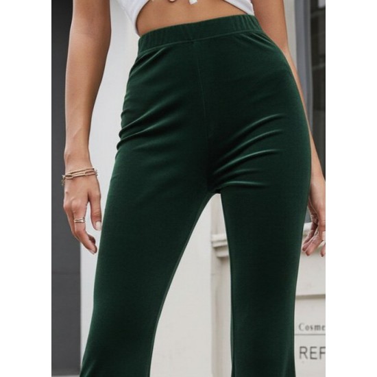 Kadın Yüksek Bel Paçaya Doğru Genişleyen Kadife Pantolon , 29542