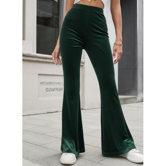 Kadın Yüksek Bel Paçaya Doğru Genişleyen Kadife Pantolon , 29542