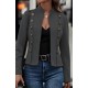 Kadın Uzun Kollu Hakim Yaka Yanlardan Düğmeli Kısa Süet Ceket, 29559