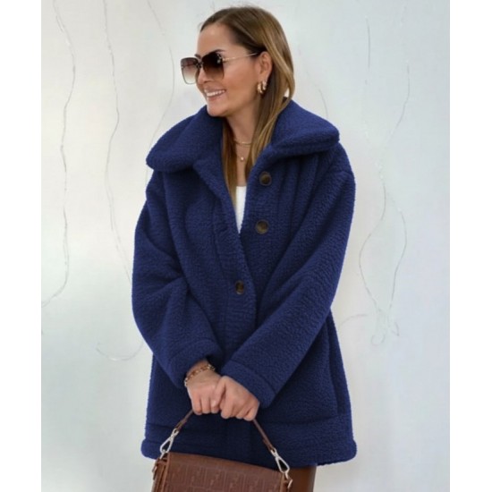 Kadın Uzun Kollu Yakalı önden Düğmeli Welsoft Kaban , 29584