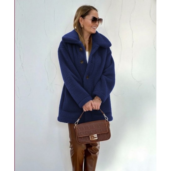 Kadın Uzun Kollu Yakalı önden Düğmeli Welsoft Kaban , 29584