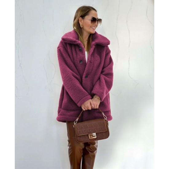 Kadın Uzun Kollu Yakalı önden Düğmeli Welsoft Kaban , 29583