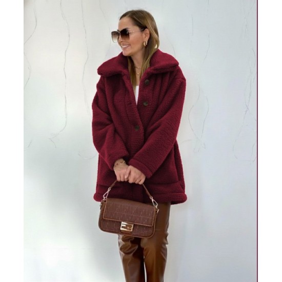 Kadın Uzun Kollu Yakalı önden Düğmeli Welsoft Kaban , 29581