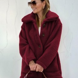 Kadın Uzun Kollu Yakalı önden Düğmeli Welsoft Kaban , 29581