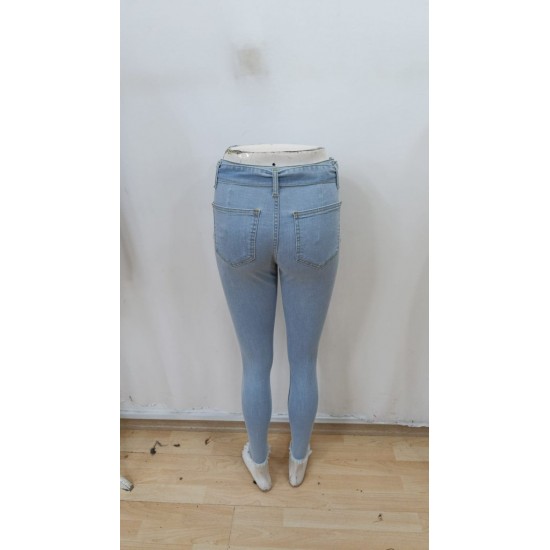 Kadın Yüksek Bel Belden Kuşaklı Yırtık Detaylı Kot Pantolon , 29590 Kadın Yüksek Bel Belden Kuşaklı Yırtık Detaylı Kot Pantolon , 29590