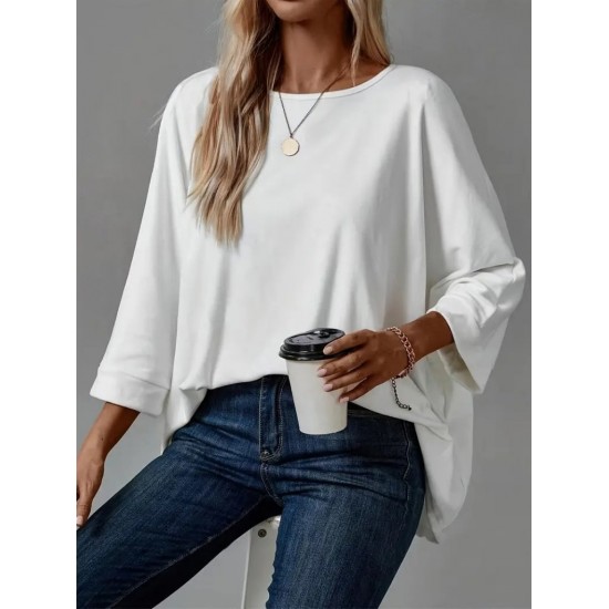 Kadın Truvakar Kollu Bisiklet Yaka Viskon Bluz , 29587